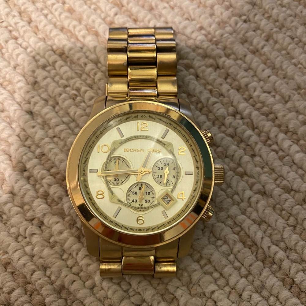 Michael Kors large face - gold watch - unisex